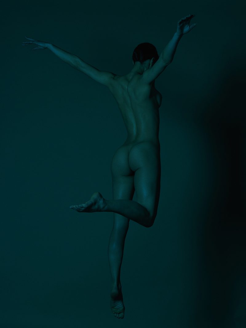 Naked girl from the back jumping by Stefan Rappo