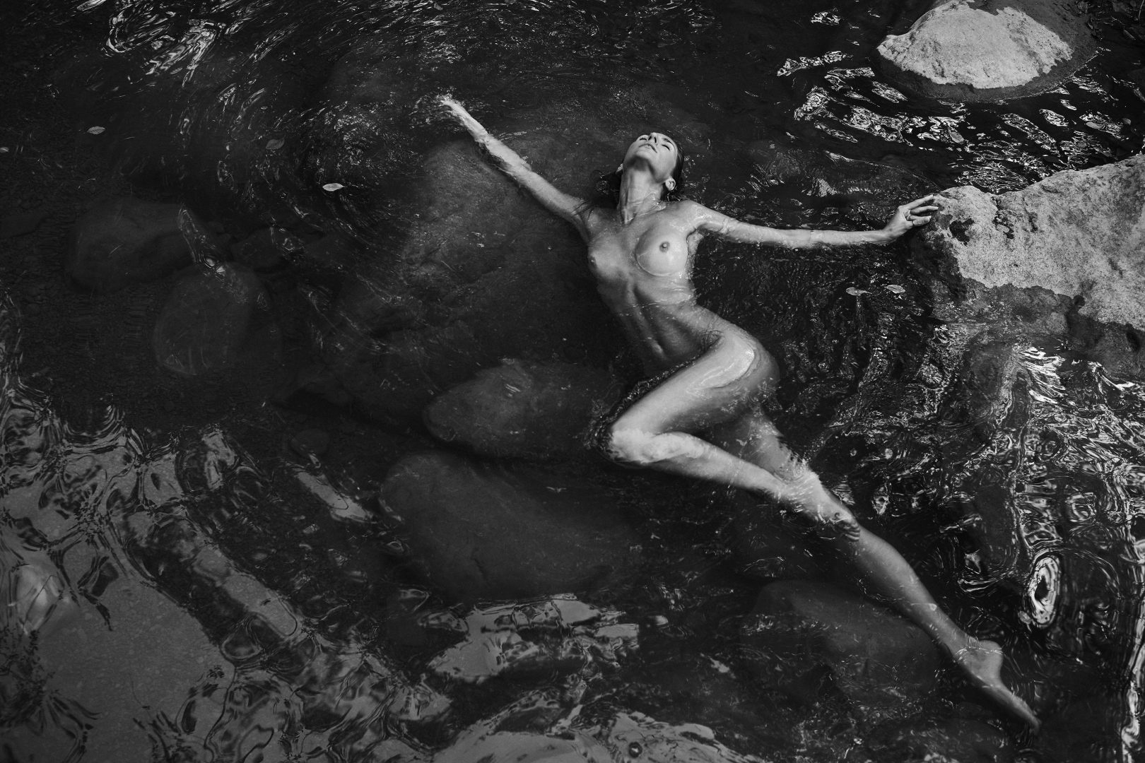 naked girl in hot spring by stefan rappo
